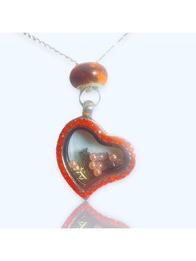 MOM boutique heart charm locket pendant necklace + FREE CHARM EXTRAS!